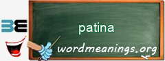 WordMeaning blackboard for patina